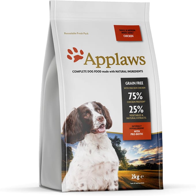2kg Adult Small & Medium Breed Kip Applaws Hondenvoer