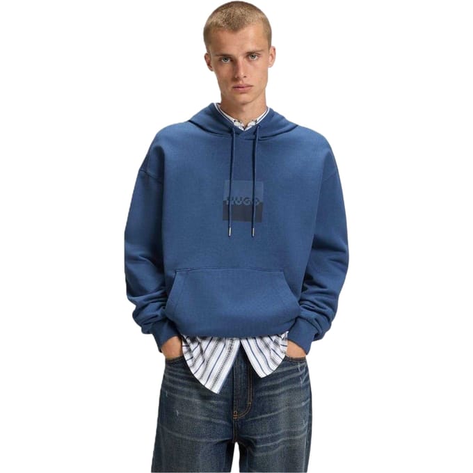 Hugo Heren Hooded Regular Drop Sleeve Hoodie (Medium Blauw)