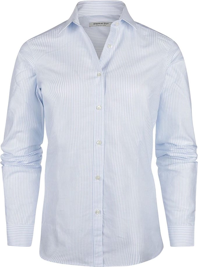 Steppin' Out Blouse Lauren Oxford gestreept Light Blue - Maat S - Heren