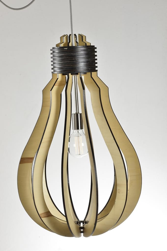 Chericoni hanglamp Lampadina - hout - 30 cm.