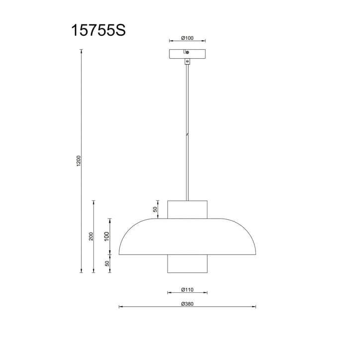 Globo - hanglamp - LOWE - zwart - metaal - Ø 38cm - E27 - 15755S