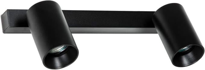 Moderne Zwarte Wand- en Plafondlamp met 2x GU10 Fitting