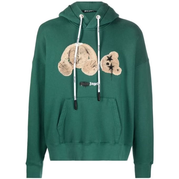 Palm Angels Kill The Bear-logo bosgroene hoodie
