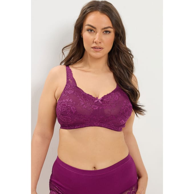 Yours Rode Kanten Ongevulde Ondersteunende Beha Met Volledige Cups Size 85C