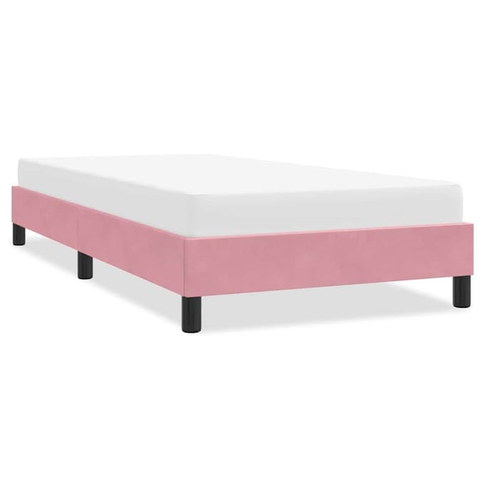 vidaXL - Bedframe - zonder - matras - 100x220 - cm - fluweel - roze