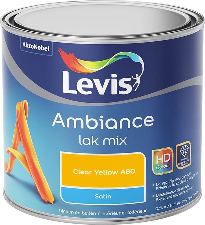Levis - Ambiance Lak Satin Mix - Clear Yellow A80 - Mengverf - 0,5 L