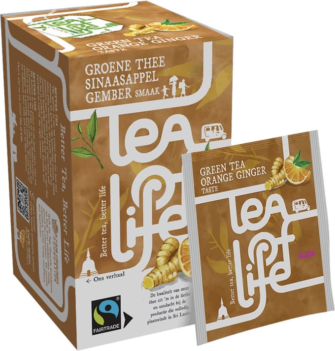 Tea Of Life | Green Tea | Orange Ginger | 80 x 1,75 gram