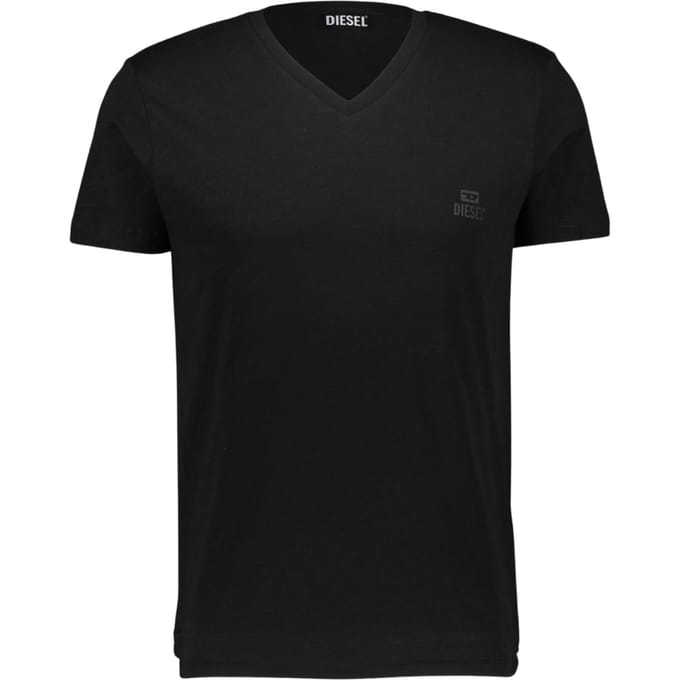 Diesel tonaal logo V-hals zwart T-shirt