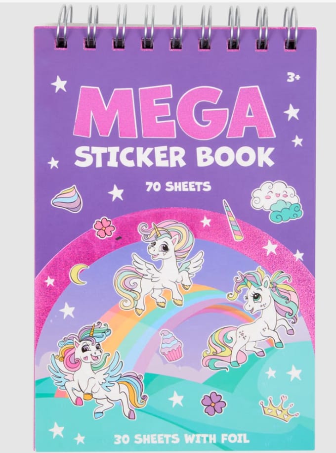 MEGA Sticker Book – Unicorn – 70 Sheets (30 Foil Sheets) | Cadeautip Sinterklaas & Kerst