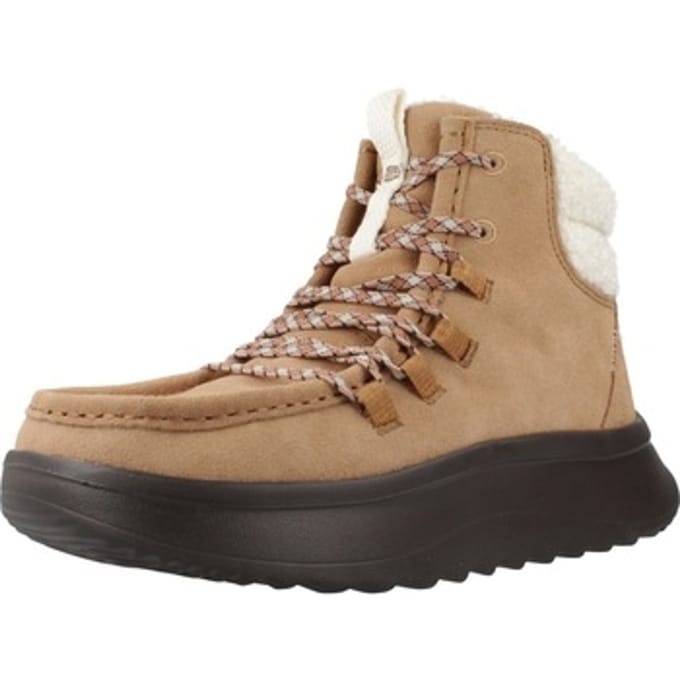 HEYDUDE - Wendy Apres Suede Cozy Dames Boots Chestnut/Black - Maat 37