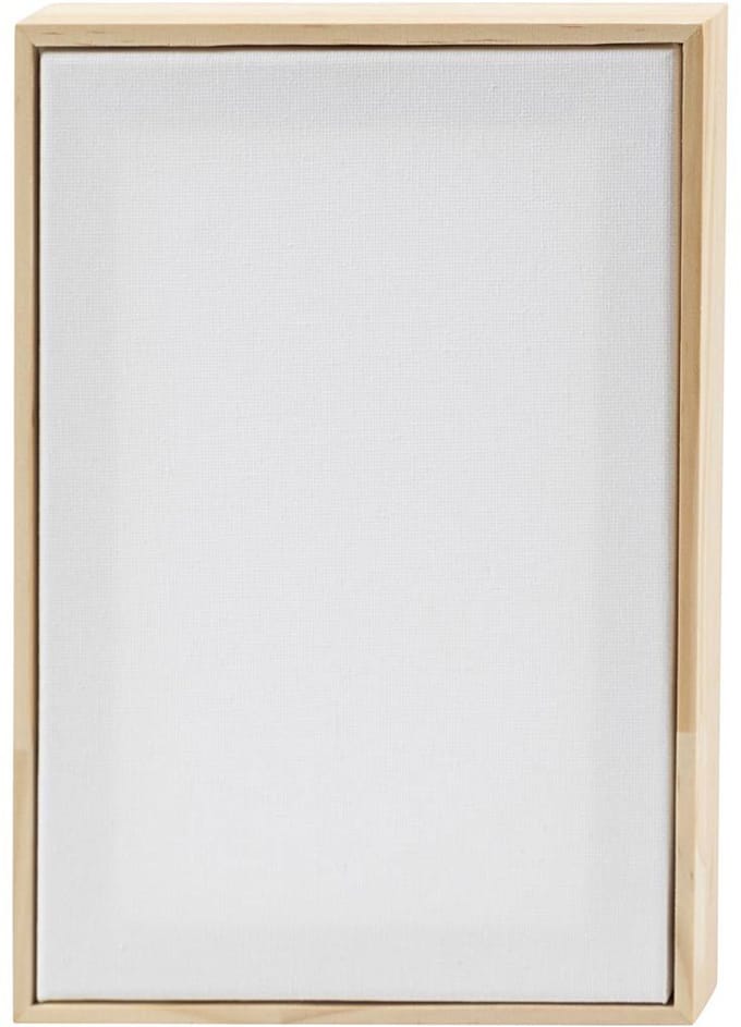 Creativ Company canvas schilderdoek met lijst 15,8x23,8 cm wit 10 stuks.