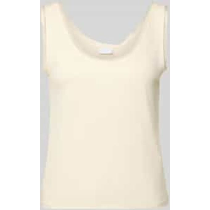 Tanktop met ronde hals en afgeronde zoom
