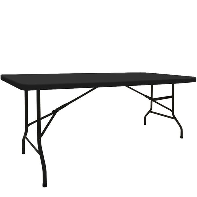 Nappe en élasthanne extensible de 4/5/6/8 pieds, couverture de table de pique-nique élastique blanche, couverture de table pliante, nappe de table de mariage rectangulaire 6FT 183X76cm noir