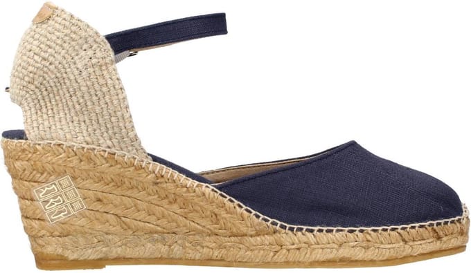 Espadrilles met sleehak van jute en gesp | CALDES