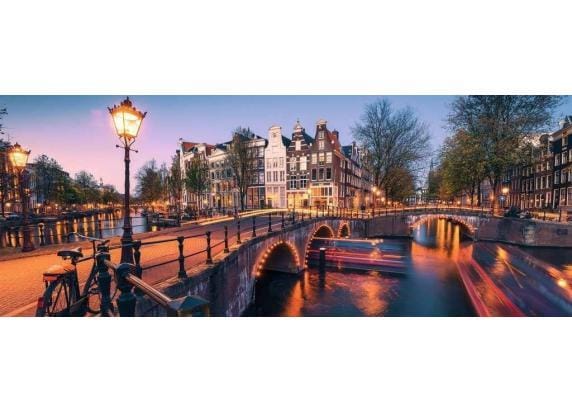 Ravensburger Panorama Puzzel Avond in Amsterdam - Legpuzzel - 1000 stukjes