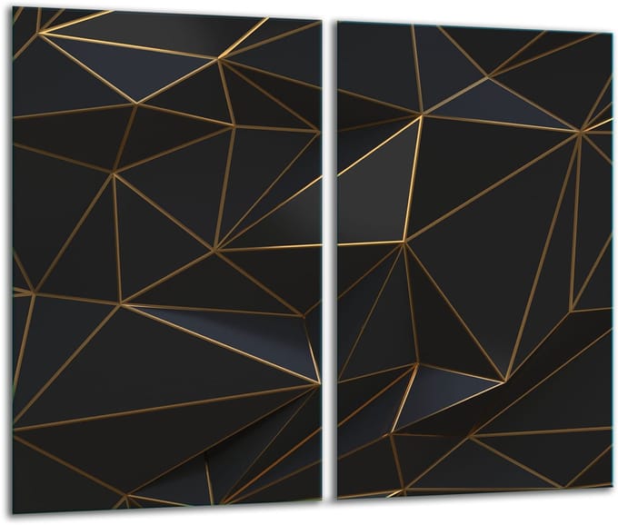 TMK ArtDeko - Snijplank - 30x52cm - Caleidoscopisch Motief - Zwart