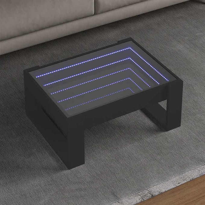 vidaXL - Salontafel - met - Infinity - LED - 70x53x30 - cm - zwart