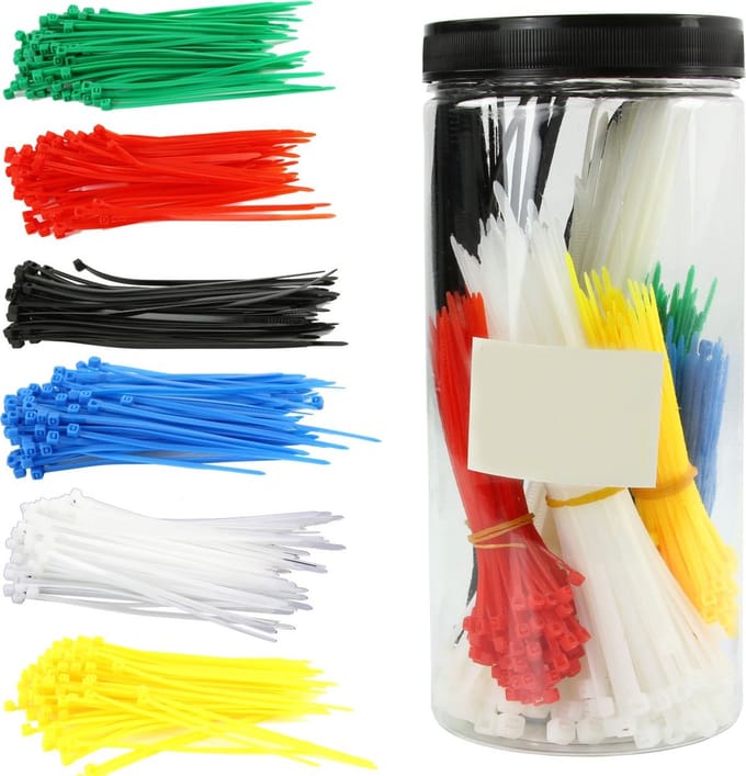 Gekleurde kabelbinder set - 600 stuks