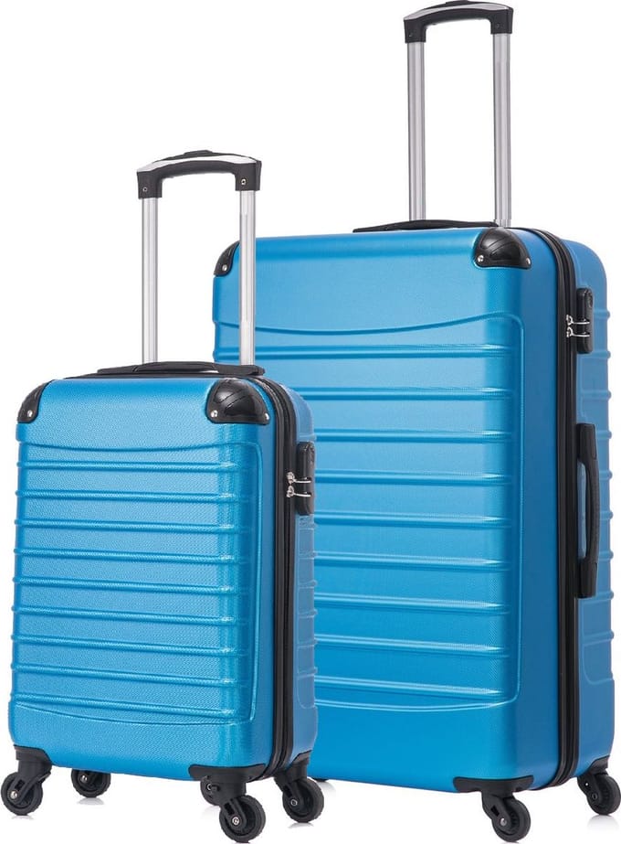 Quadrant - 2 delige ABS Kofferset - Skyblue