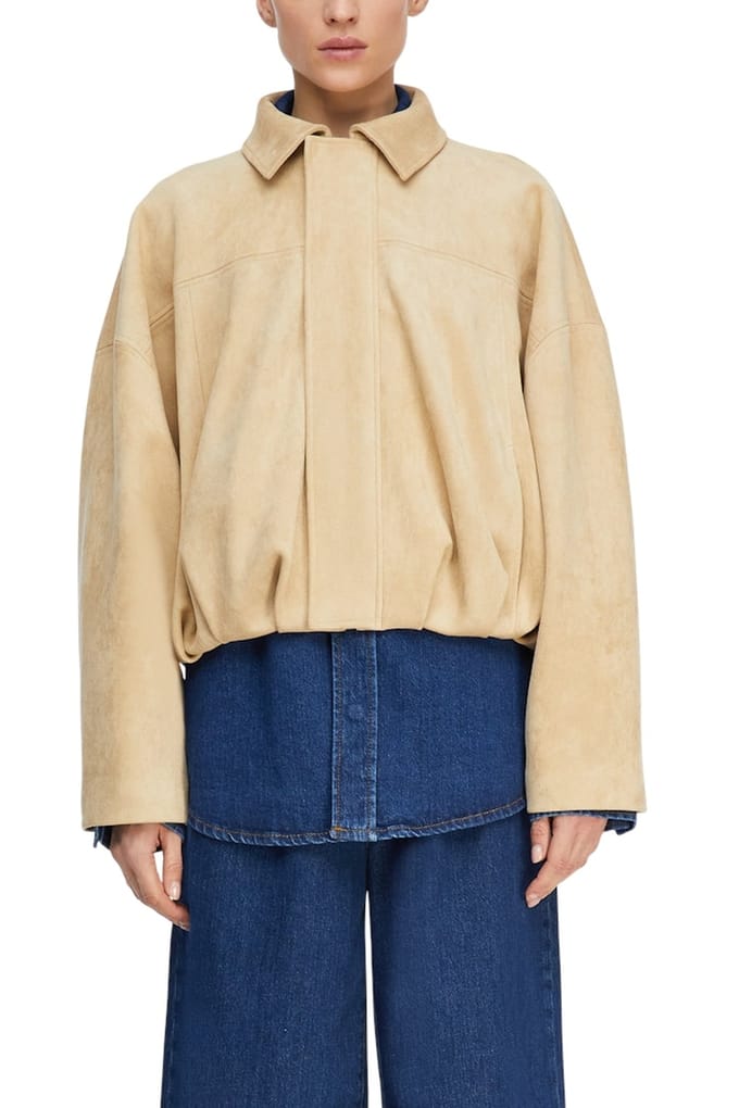 Korte faux fluwelen jas dames COMMA