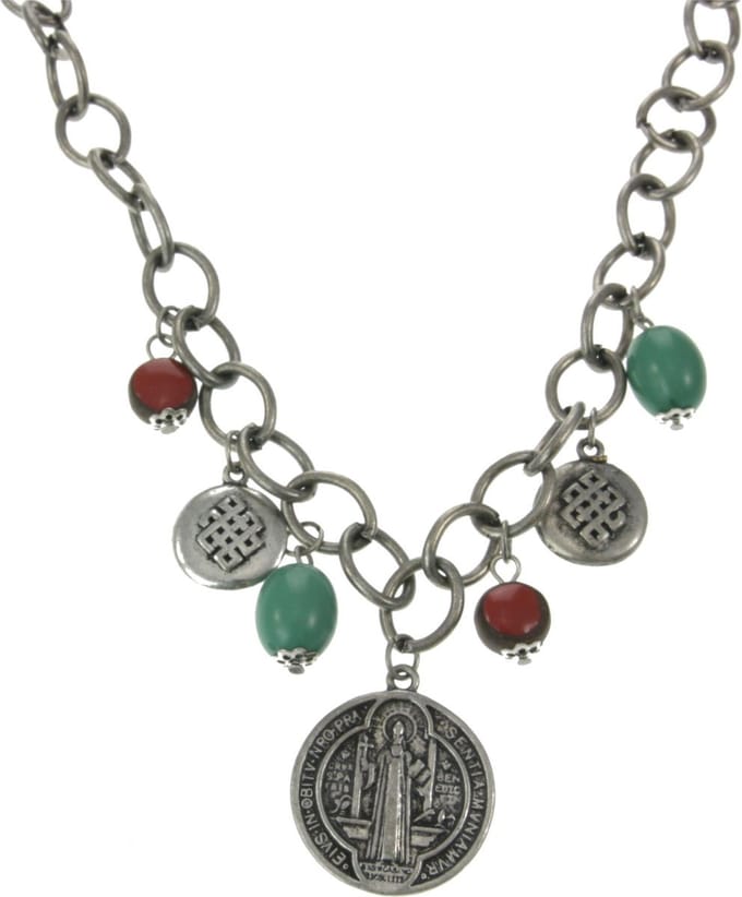 Behave - Vintage bedelketting - Boho stijl met kleuraccenten - Nikkelvrij