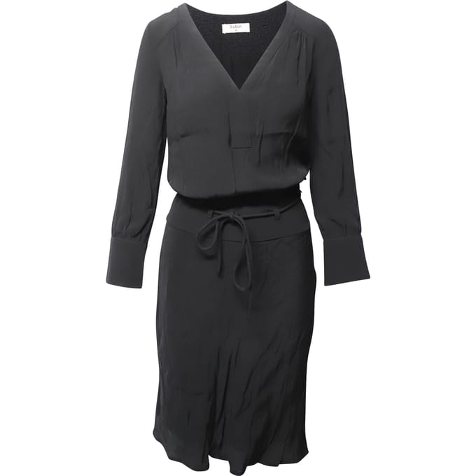 Ba&sh midi-jurk met lange mouwen in zwarte viscose