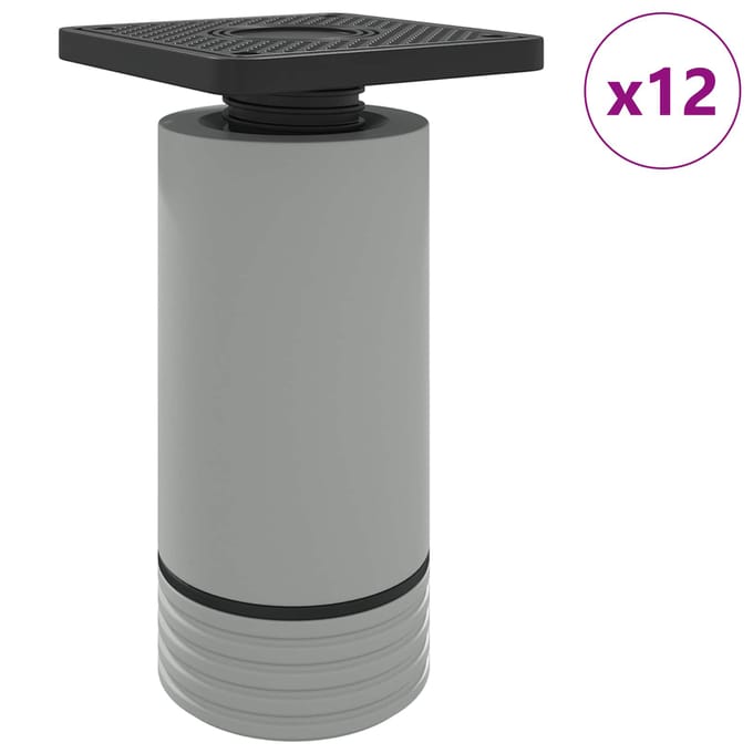 vidaXL - Meubelvoeten - Verstelbaar - 12 - st - Wit - 64 - x - 64 - x - 100 - mm - PP
