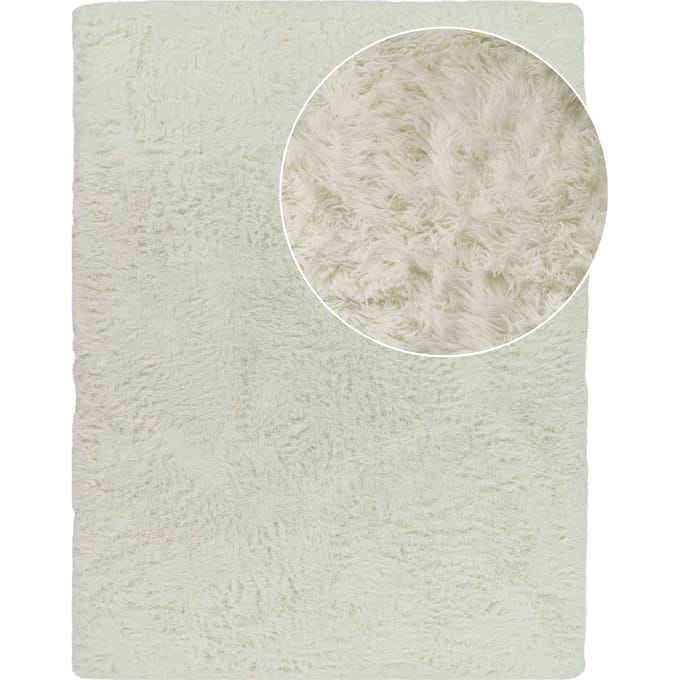 Hoogpolig tapijt Silvana wit 80x150 cm