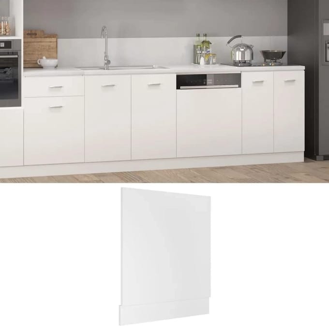 Vaatwasserpaneel Bewerkt Hout Wit 60 cm Keukenmeubel