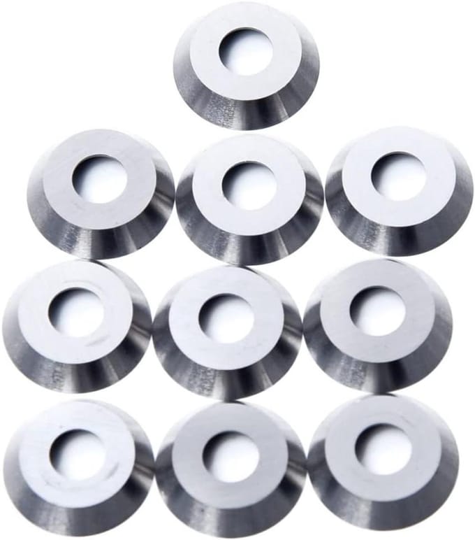 Carbide Cutter Inserts - Hout Draaien Gereedschap - Gladde Afwerking - Vier Snijkanten - 12 mm - Zilver
