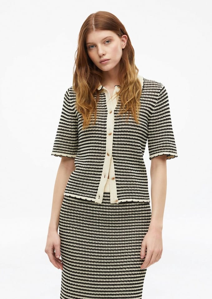 Lichte Korte Mouwen Katoenen Mengsel Cardigan Met Knopen Vrouwen s.Oliver