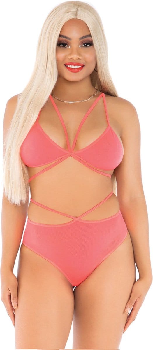 Set Beha en Slip met Bandjes Dames Leg Avenue