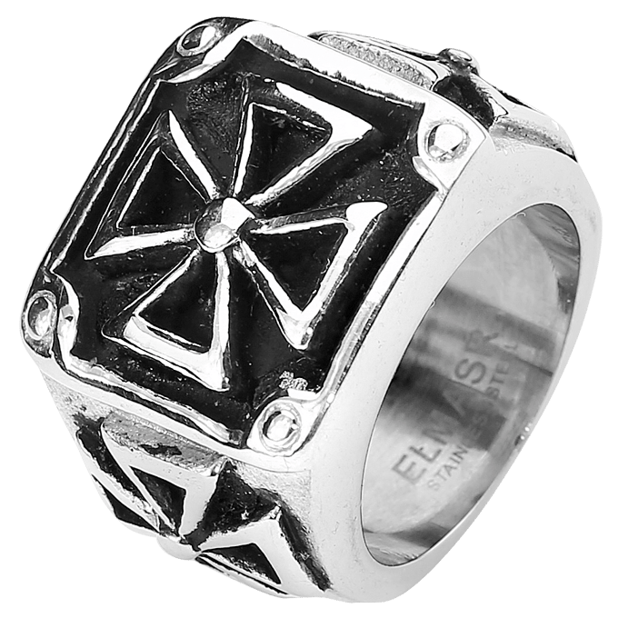 etNox hard and heavy Ring - Heavy Iron Cross - voor Mannen - standaard
