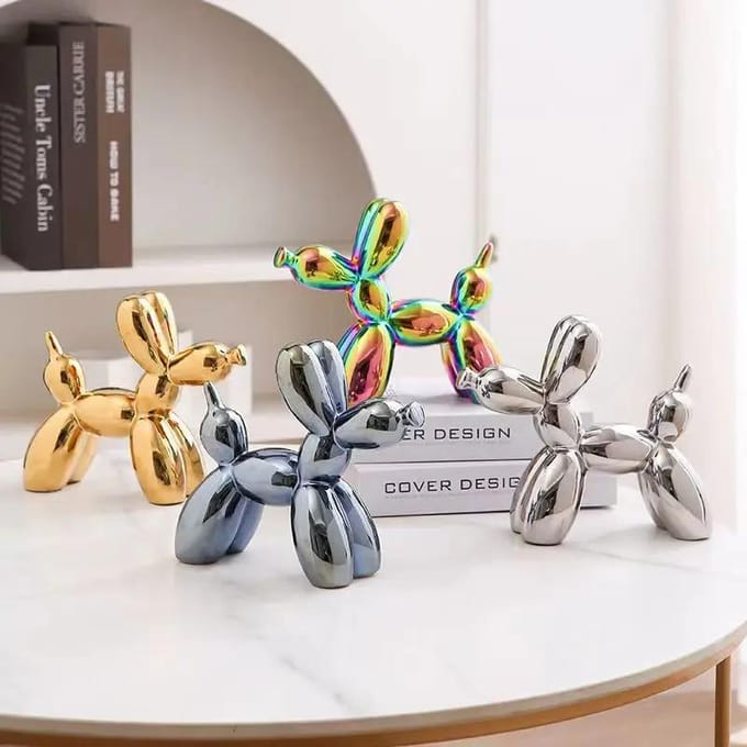 Creatieve Ballonhond Abstract Keramisch Ornament Sculptuur Figurine Beeldje Huis Kantoor Decoratie Cadeau 10.5*10.5cm