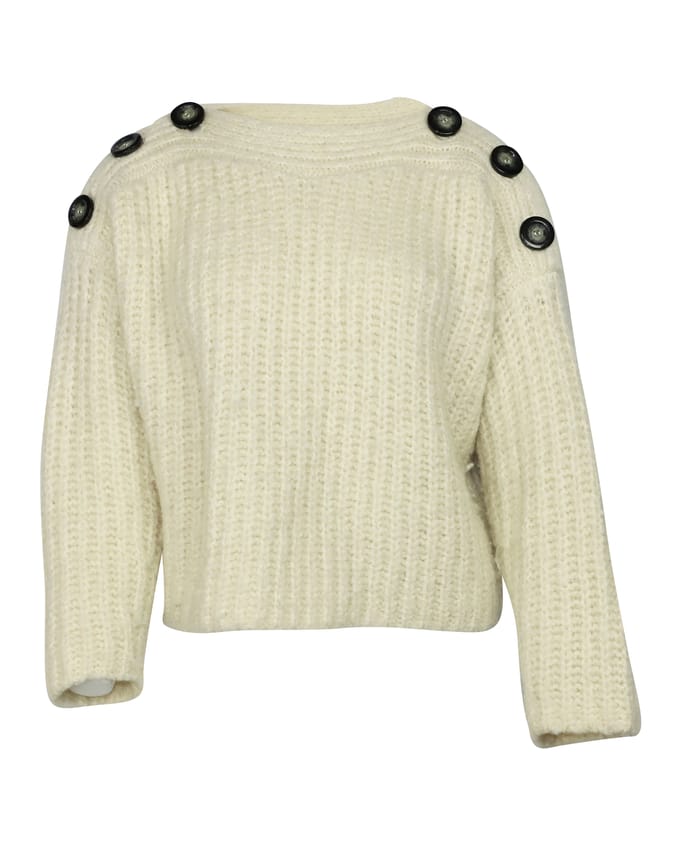 Isabel Marant Trui met knoopdetails in witte wol