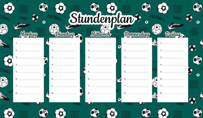 Wallvy Serie - Magnetische Lesplanner - Voetbal - 45x26 cm - Personaliseerbaar