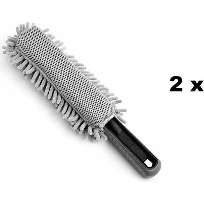 Velgenborstel - Grijs - Microvezel - 34 cm - set van 2 stuks