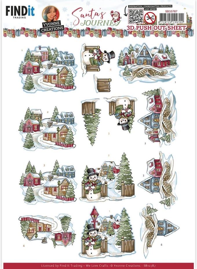 3D Push-Out - Yvonne Creations - Santa's Journey - Village