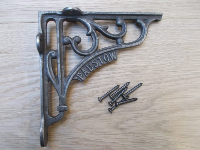 Pair of 6" Padstow Shelf Brackets Antique Iron Rustic Shelf Holder