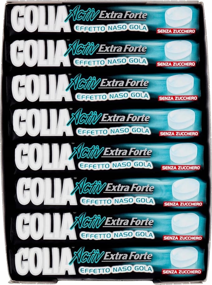 Menthol Eucalyptus Golia Activ Extra Forte Suikervrije Snoepjes 34g