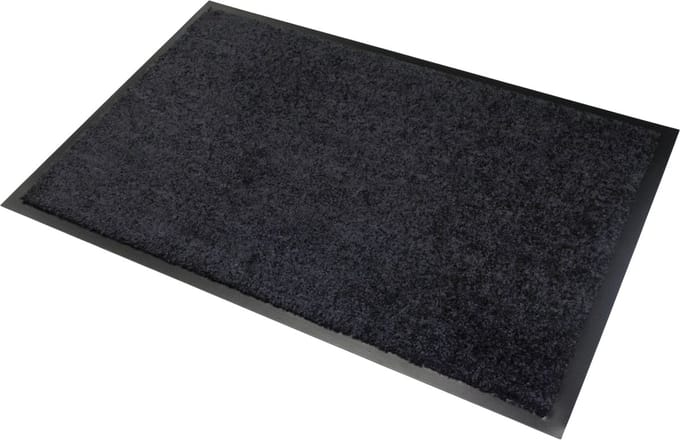 Wicotex - Deurmat - Schoonloopmat - Drooglooploopmat - Wash & Clean - Afmeting - 40x60cm - Zwart - Inclusief rand
