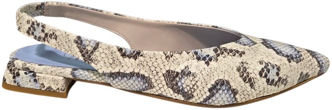 Gianluca Pisati Praia Pitone Jeans Slingback Wit Slangenprint Leer Dames - Wit - 40