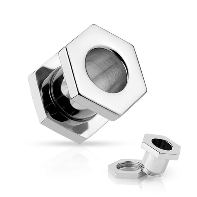 10 mm Screw-fit tunnel moer ©LMPiercings