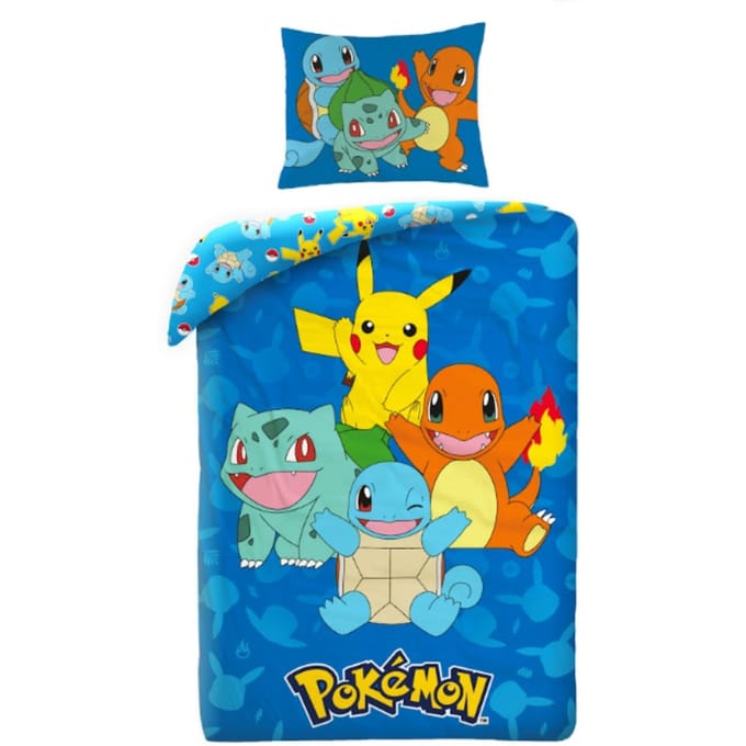 Pokemon Dekbedovertrek - 140 x 200 cm - Polyester - Blauw