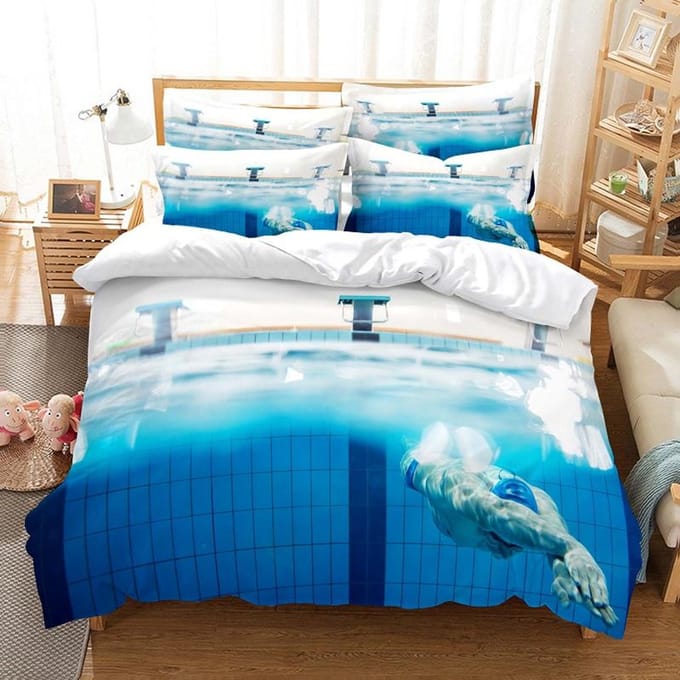 beddengoedset dekbedovertrekset 3d beddengoed digitale print bedlinnen queensize beddengoedset modieus design EU single(135x200cm) blue