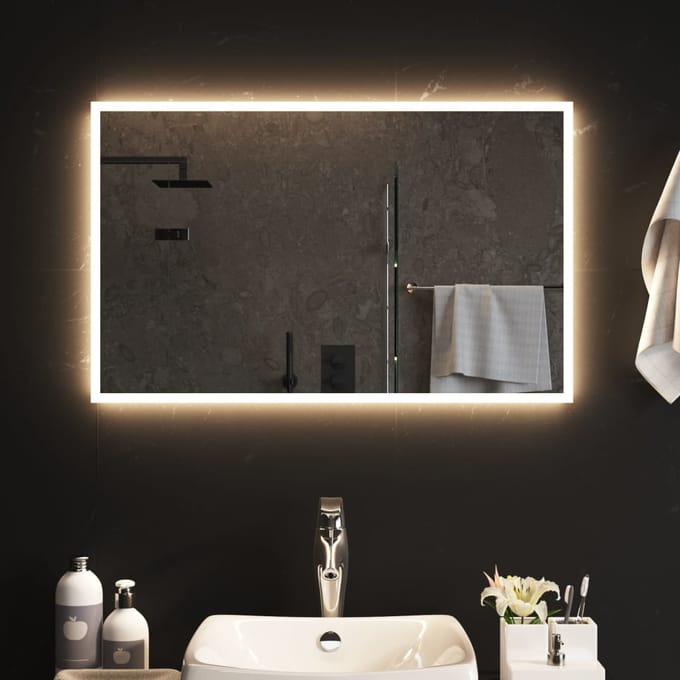 vidaXL - Badkamerspiegel - LED - 50x80 - cm