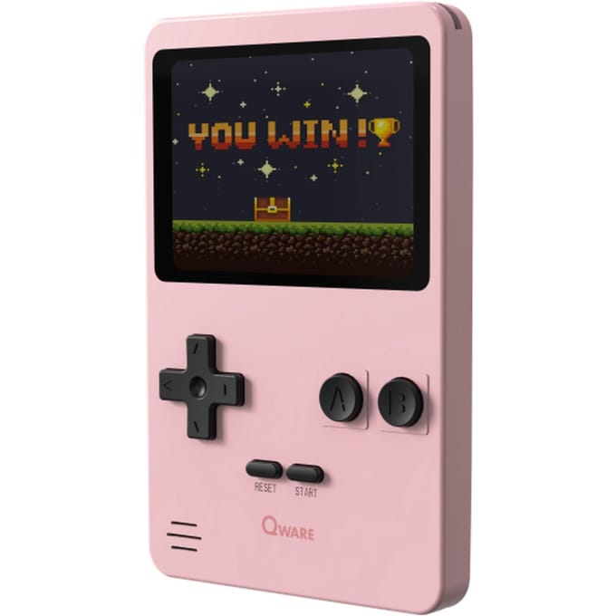 Qware - Retro Gamer - Retro Spelcomputer - Retro Console - Mini Spelcomputer - 2.8 inch - 8-Bit - 240 Games - Klassiek - Nostalgie - Spelletjes - Roze