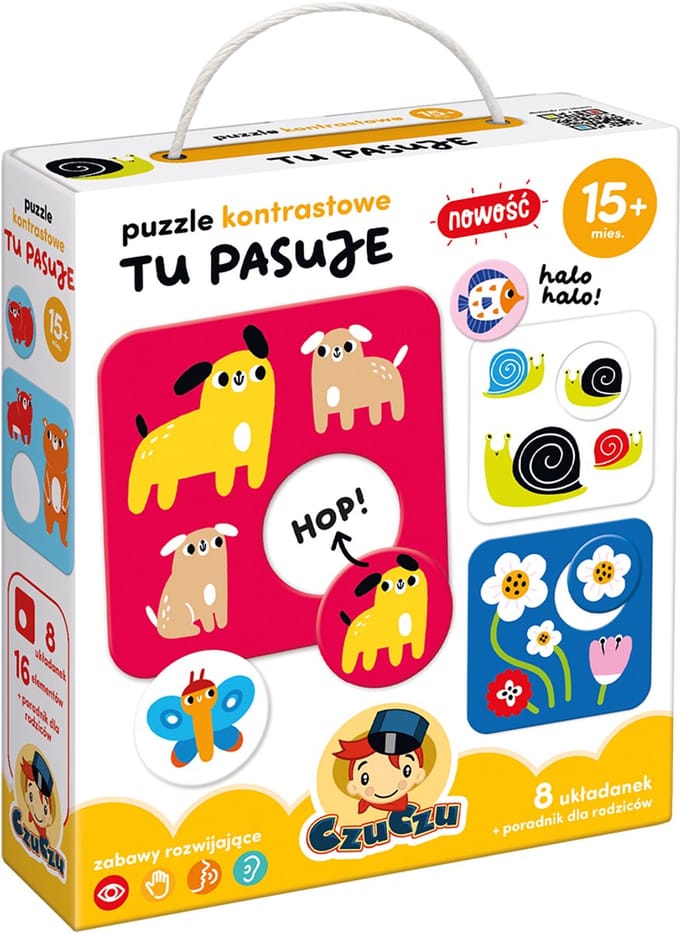 CzuCzu Puzzle - Contrastpuzzel - 8 Puzzels - 16 Stukken - Voor Kinderen