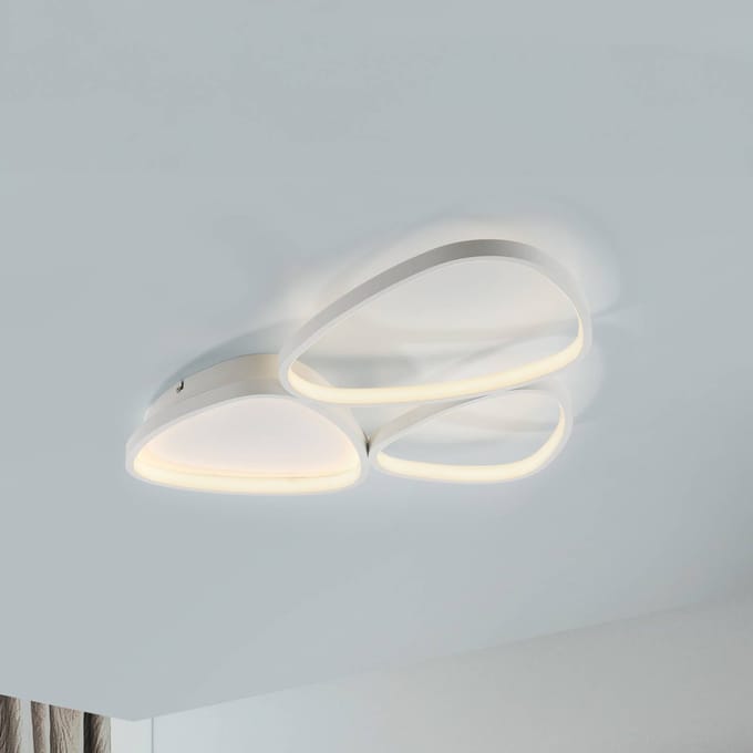 JUST LIGHT. GmbH JUST LIGHT. Pebbles plafondlamp, wit, dimbaar