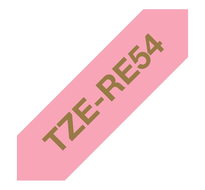 Brother P-touch textielschrijfband, 24 mm - Goud op Roze